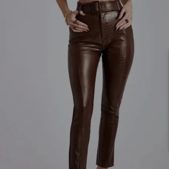 Womens Pants Croc Faux Leather Pants ASOS DESIGN Tall Straight Leg